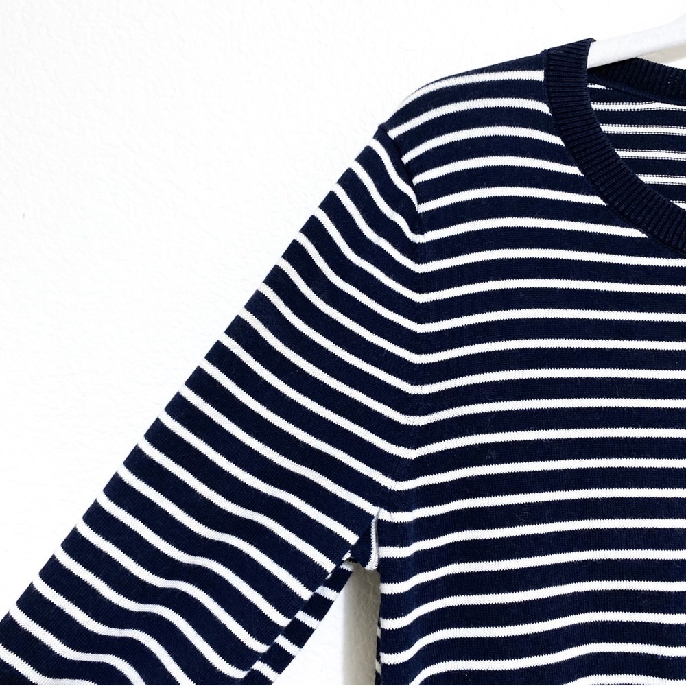 Talbots Tie Front Lightweight Striped Sweater Size S - Picture 2 of 5